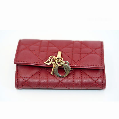 Dior Lady Dior Cannage Bordo Deri Cüzdan