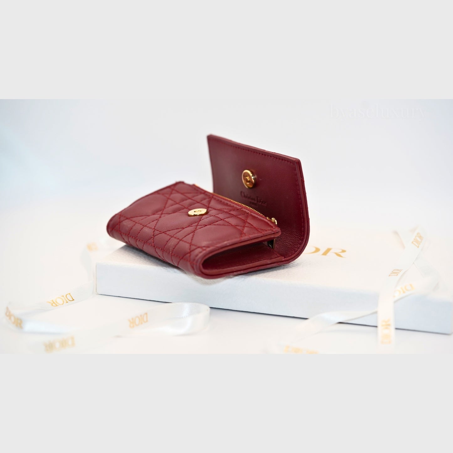 Dior Lady Dior Cannage Bordo Deri Cüzdan