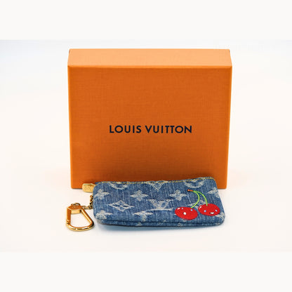 Louis Vuitton Denim Kiraz Detaylı Anahtarlık