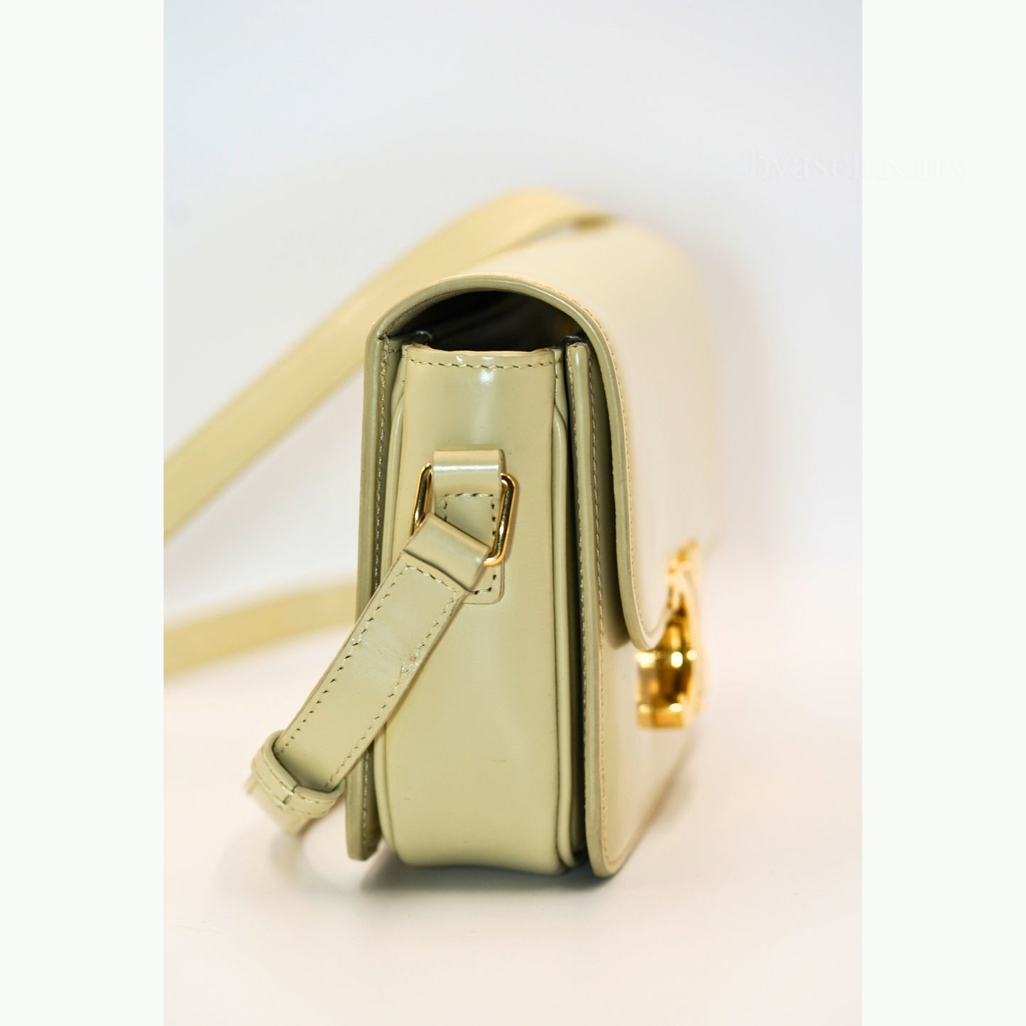Celine Triomphe Cream Leather Shoulder Bag