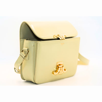 Celine Triomphe Cream Leather Shoulder Bag