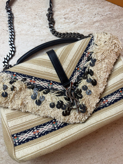 Saint Laurent YSL Koleksiyonluk Etnik Dokuma Zincir Askılı Çanta