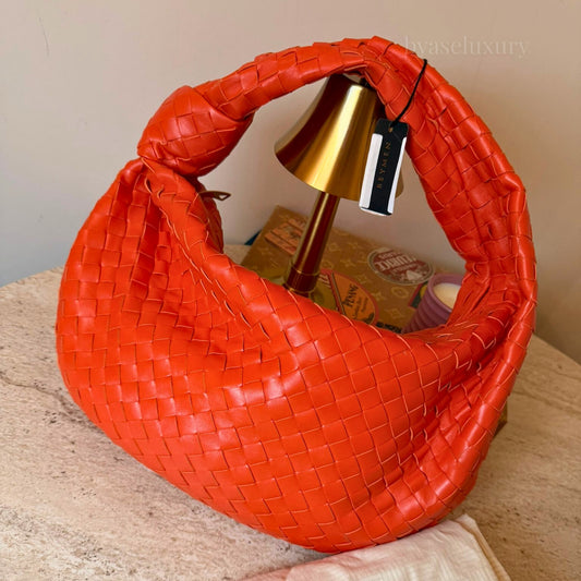 Bottega Veneta Jodie Small Intrecciato Deri Çanta | Turuncu