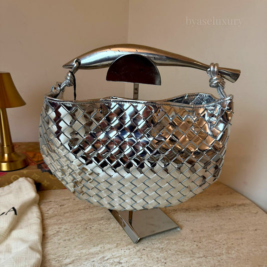 Bottega Veneta Sardine Intrecciato Silver Deri Çanta | Limited Edition Koleksiyon