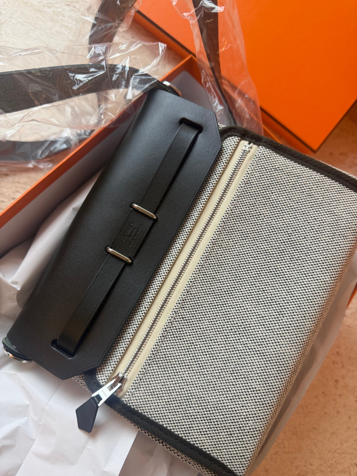 Hermès Mini Herbag 20 Siyah Gri Çanta