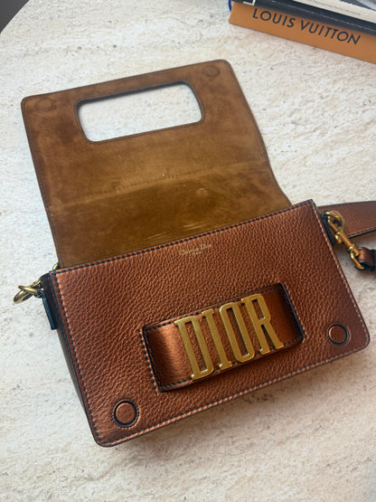 Dior Dio(r)evolution Bronz Metalik Deri Omuz Çantası