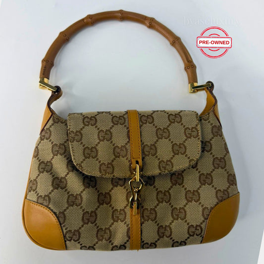 Gucci GG Canvas Bamboo Handle Çanta - Pre-Owned
