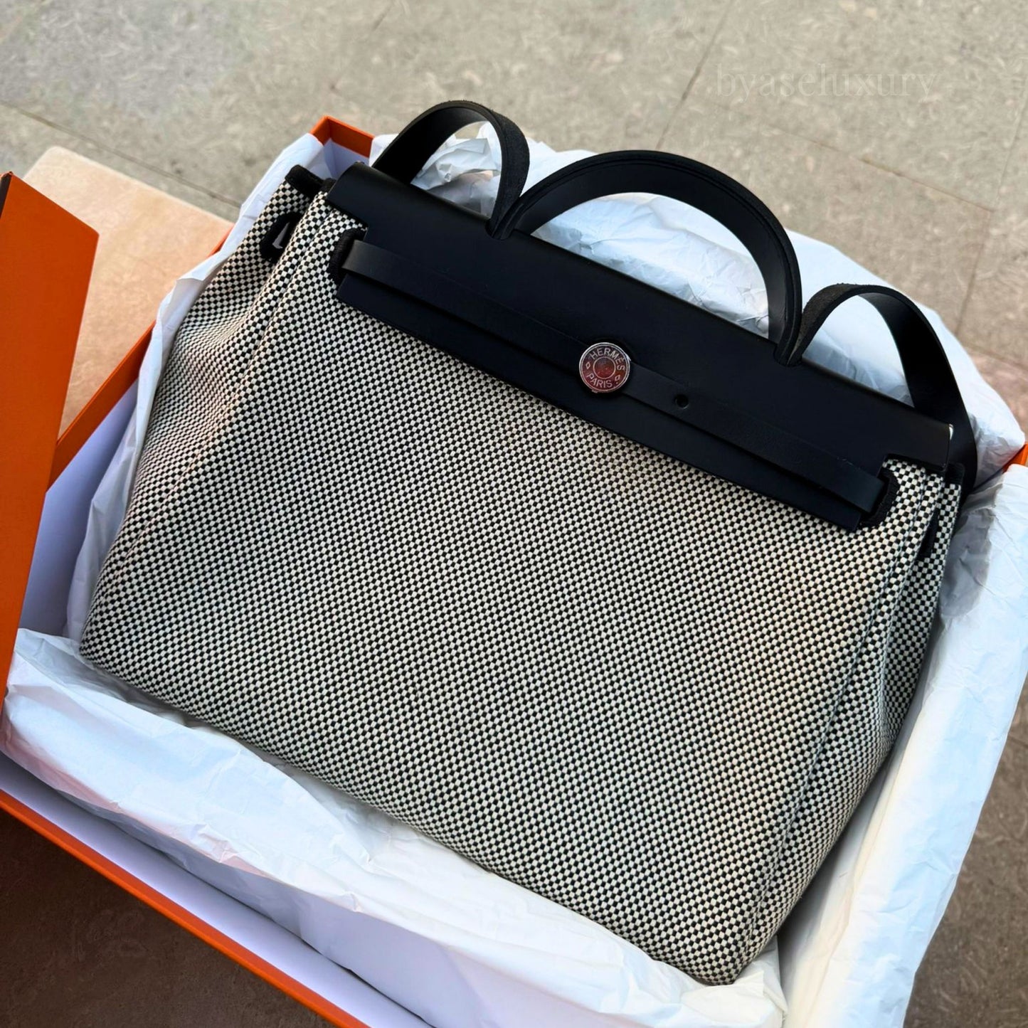Hermès Herbag Zip 31 Toile Noir Çanta