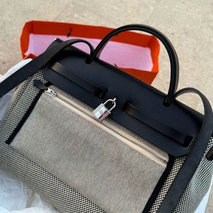 Hermès Herbag Zip 31 Toile Noir Çanta