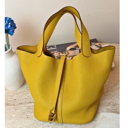 Hermès Picotin Lock 22 Lime Togo Deri Çanta