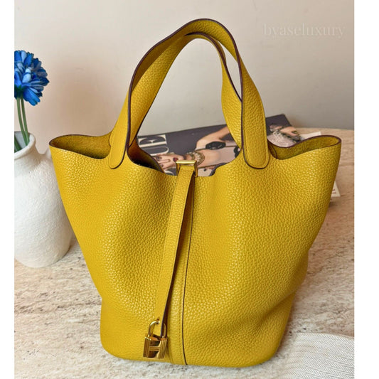 Hermès Picotin Lock 22 Lime Togo Deri Çanta