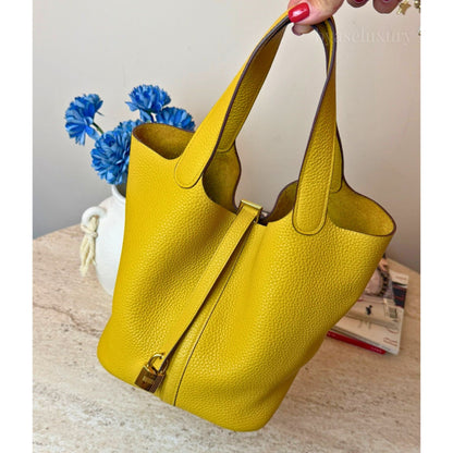 Hermès Picotin Lock 22 Lime Togo Deri Çanta