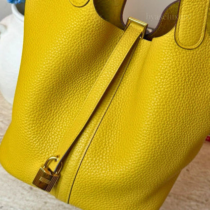 Hermès Picotin Lock 22 Lime Togo Deri Çanta