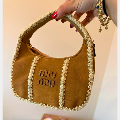 Miu Miu Süet Mini El Çantası